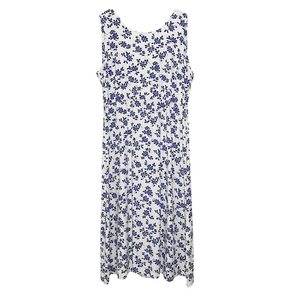 Vintage Woolrich 90s Daisy Print Lilac Sleeveless Wrap Maxi Dress Size L - Picture 1 of 8